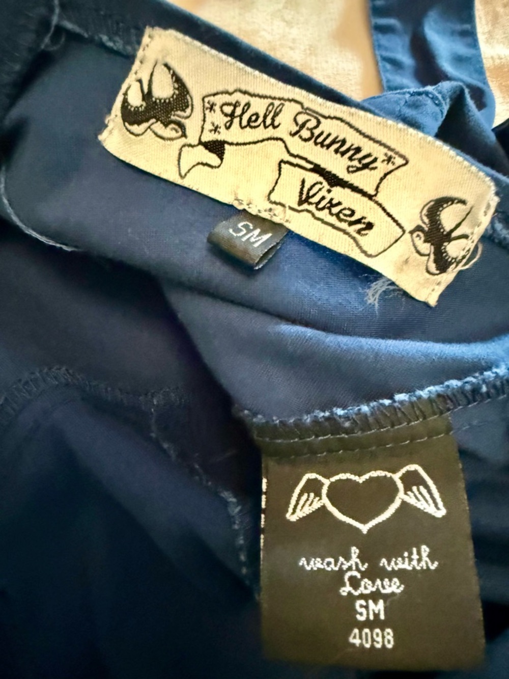 Hell Bunny Navy & White Sailor Halter Fit-and-Flare Dress - Picture 4 of 4